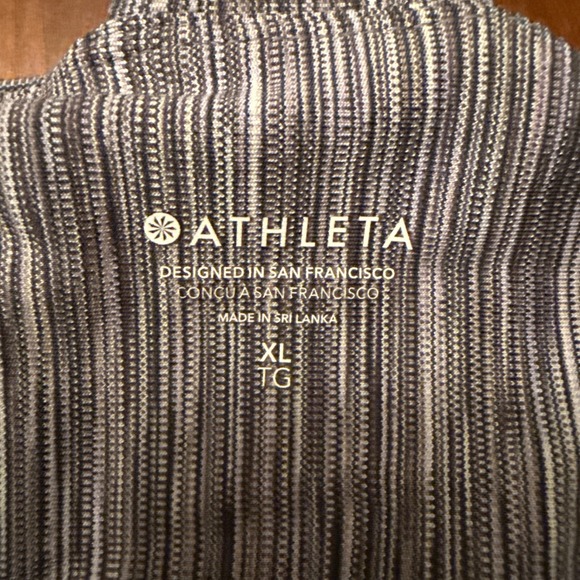 Athleta tank XL built in bra race back t-back grayish purple stripe workout - Picture 2 of 7